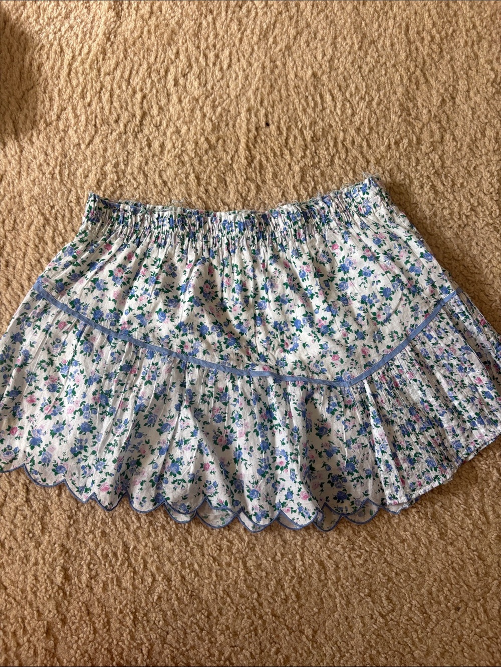 LoveShackFancy blue skirt